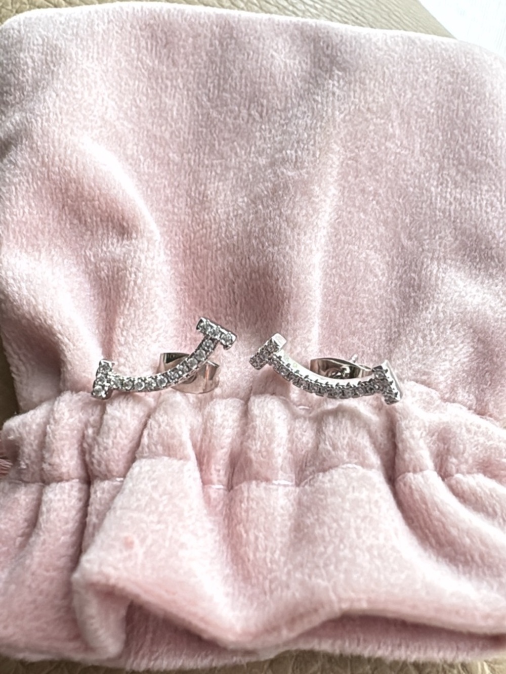 Silver smile Earrings with stones
